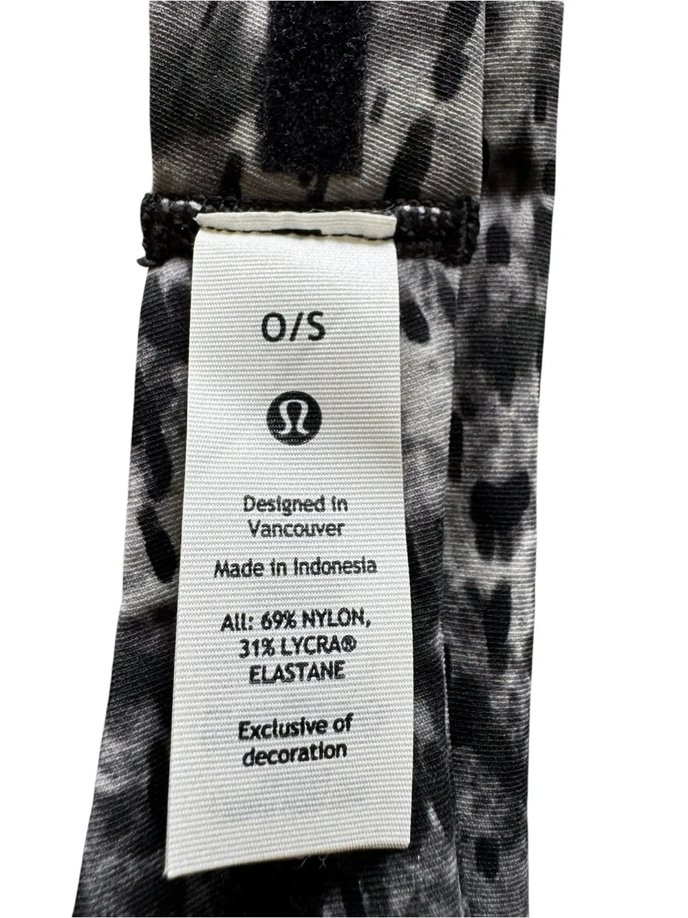 LuLuLemon OS Black/Gray Nylon/Lycra Elastane Fly Away Tamer Headband Luxtreme